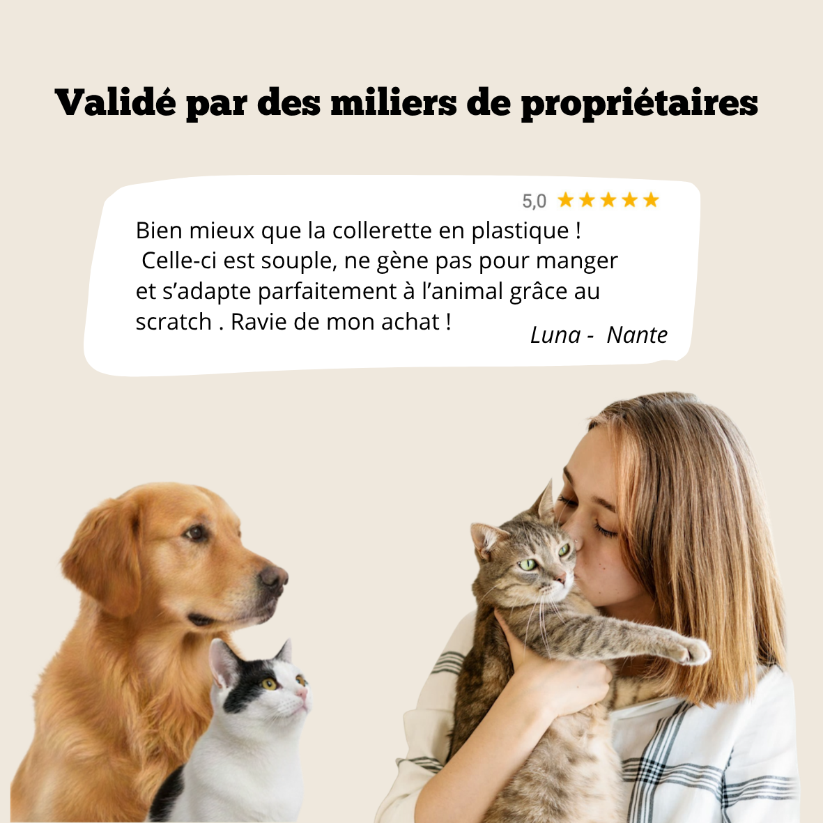 Collerette Chat Chien Post-Opératoire , Confortable & Ajustable
