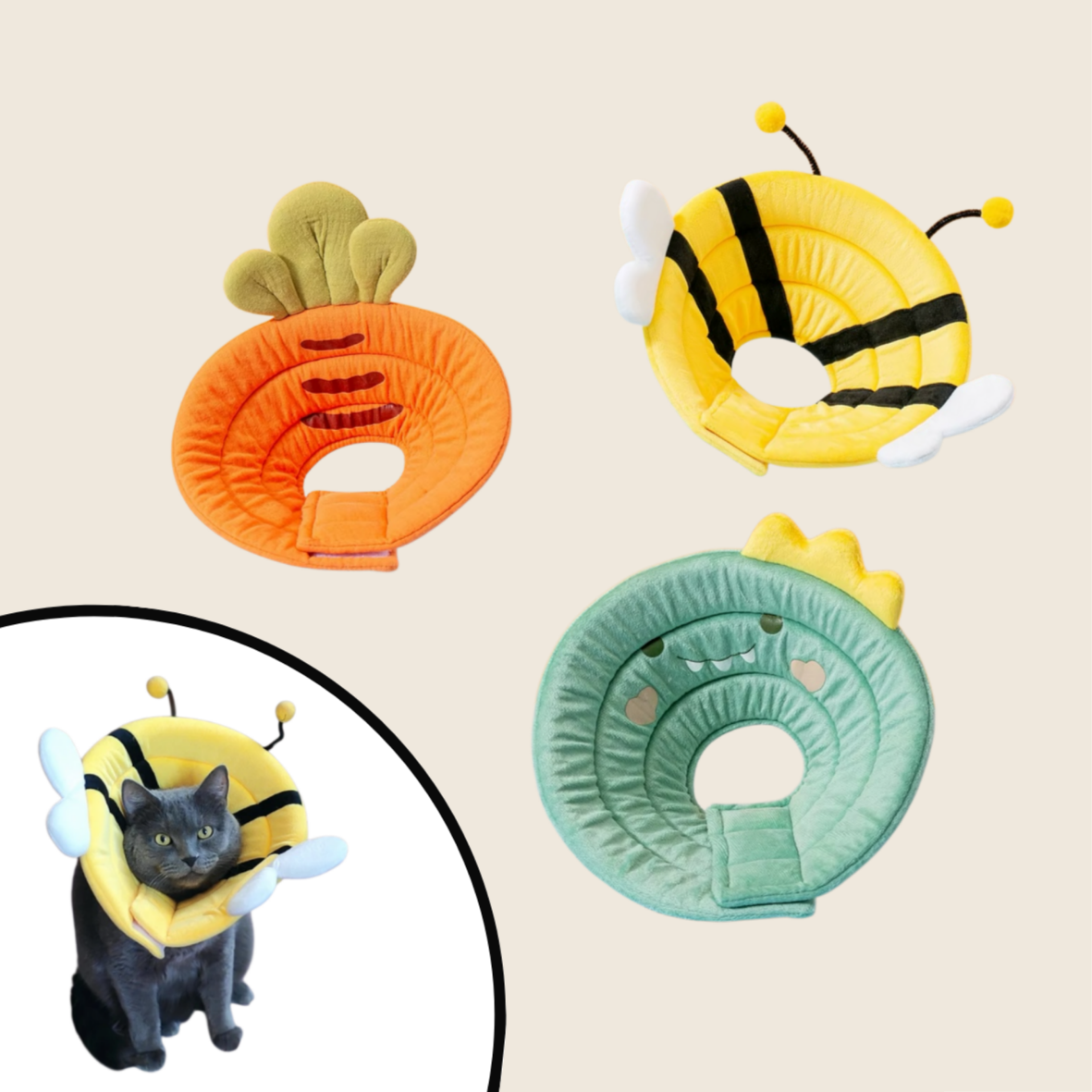 Collerette Chat Chien Post-Opératoire , Confortable & Ajustable